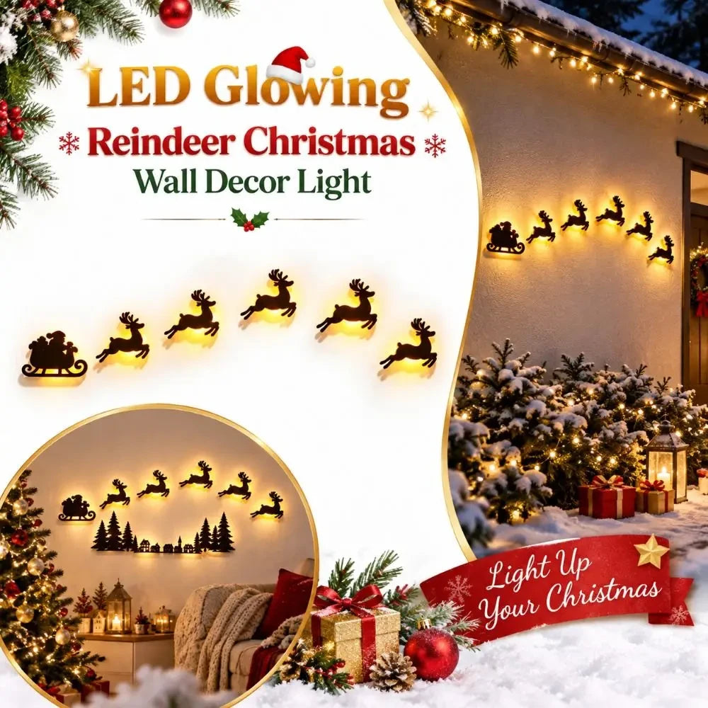 LED Glowing Reindeer Christmas Wall Decor