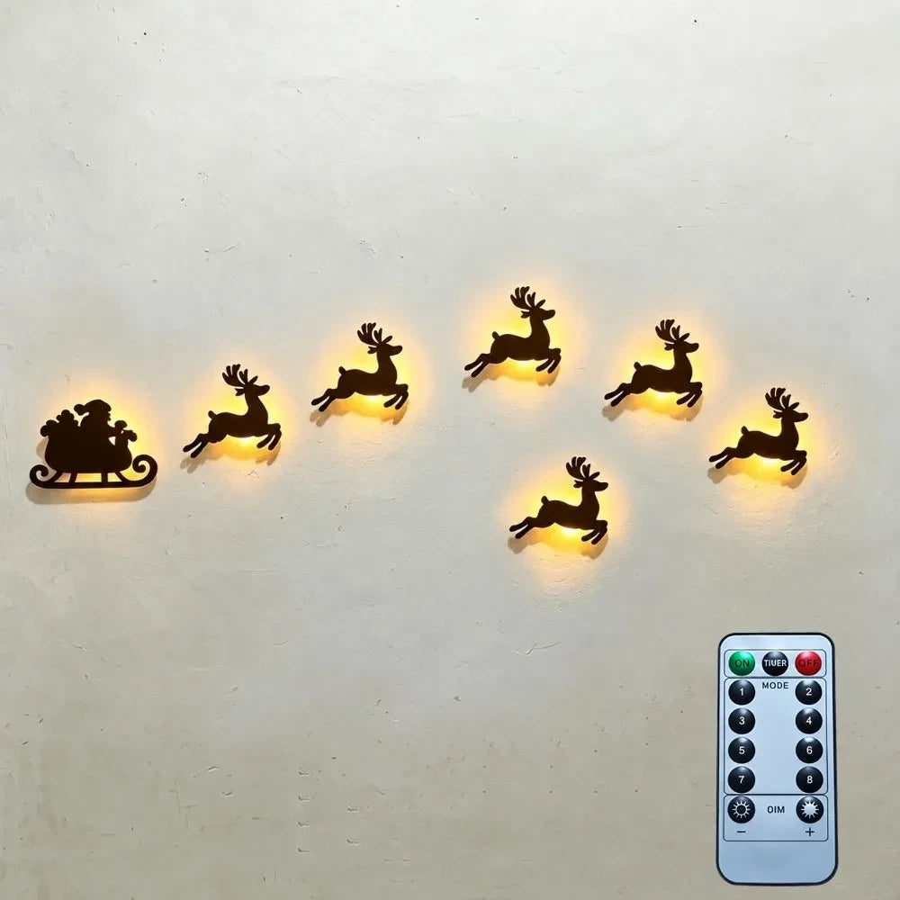 LED Glowing Reindeer Christmas Wall Decor