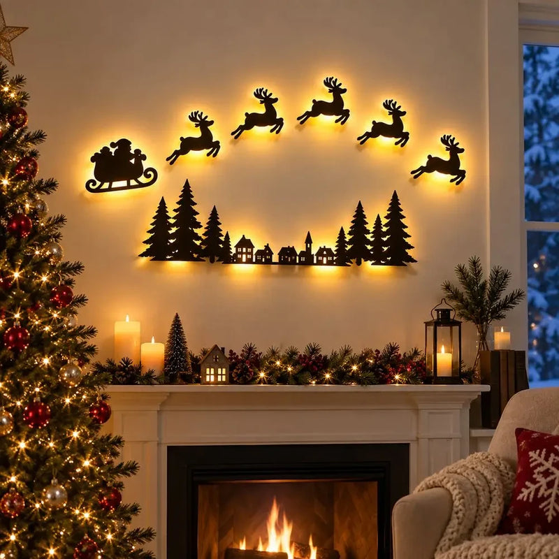 LED Glowing Reindeer Christmas Wall Decor