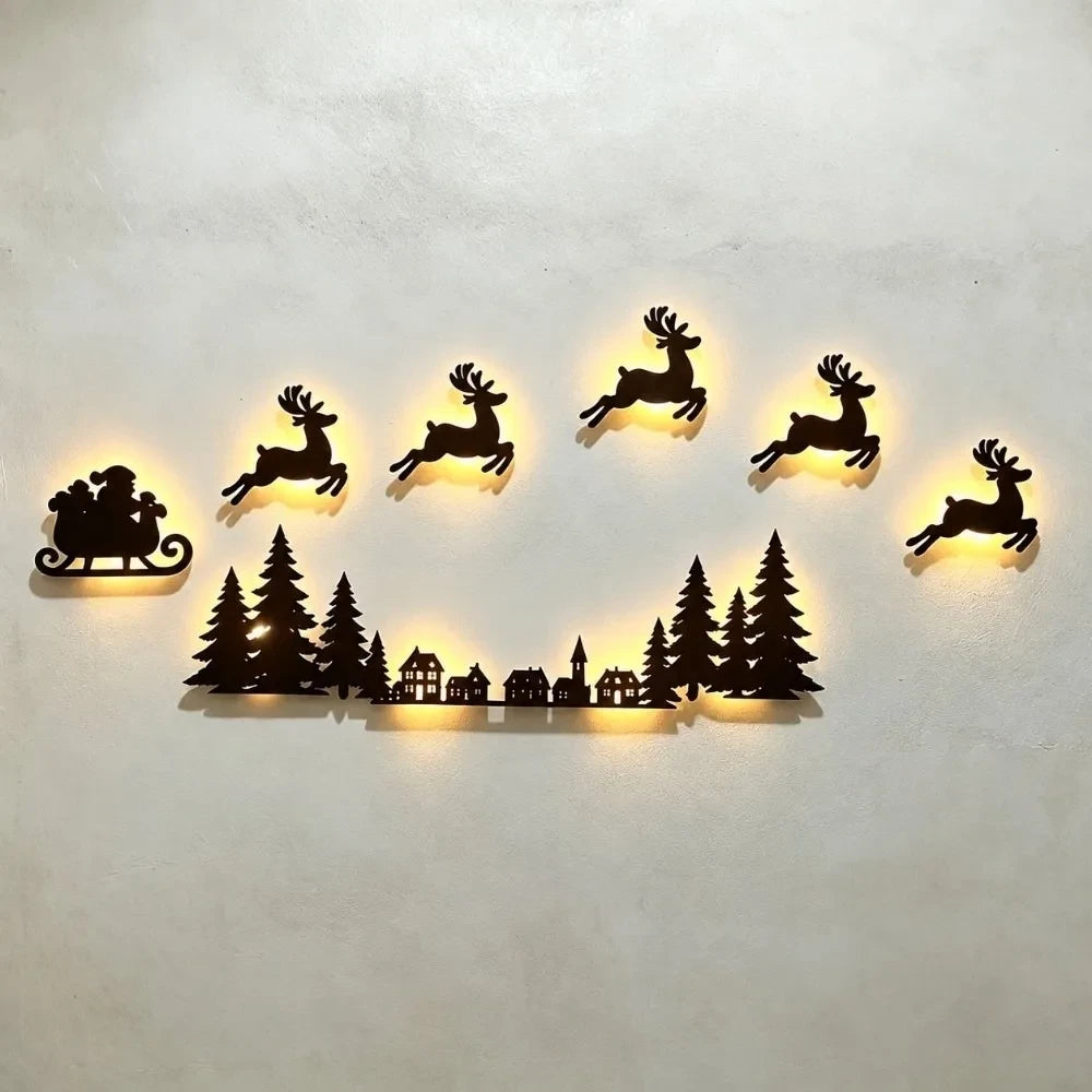 LED Glowing Reindeer Christmas Wall Decor