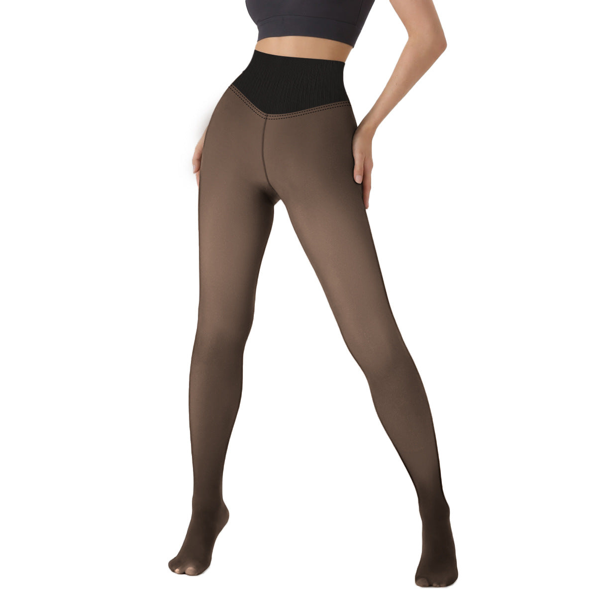 Fleece Lined High Waist Sheer Leggings