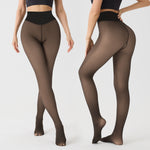 Fleece Lined High Waist Sheer Leggings
