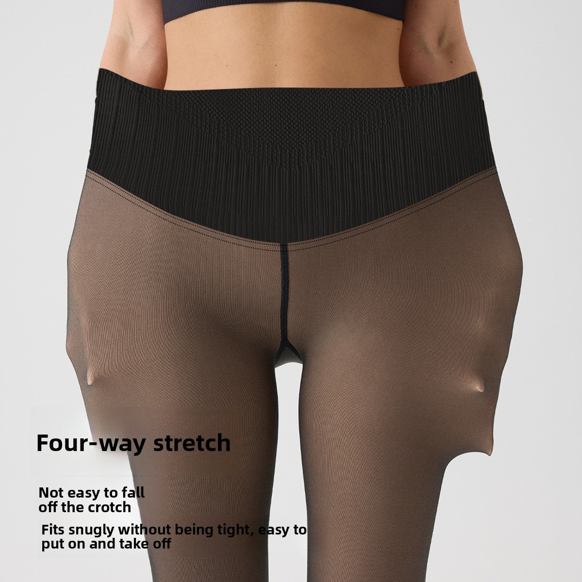 Fleece Lined High Waist Sheer Leggings