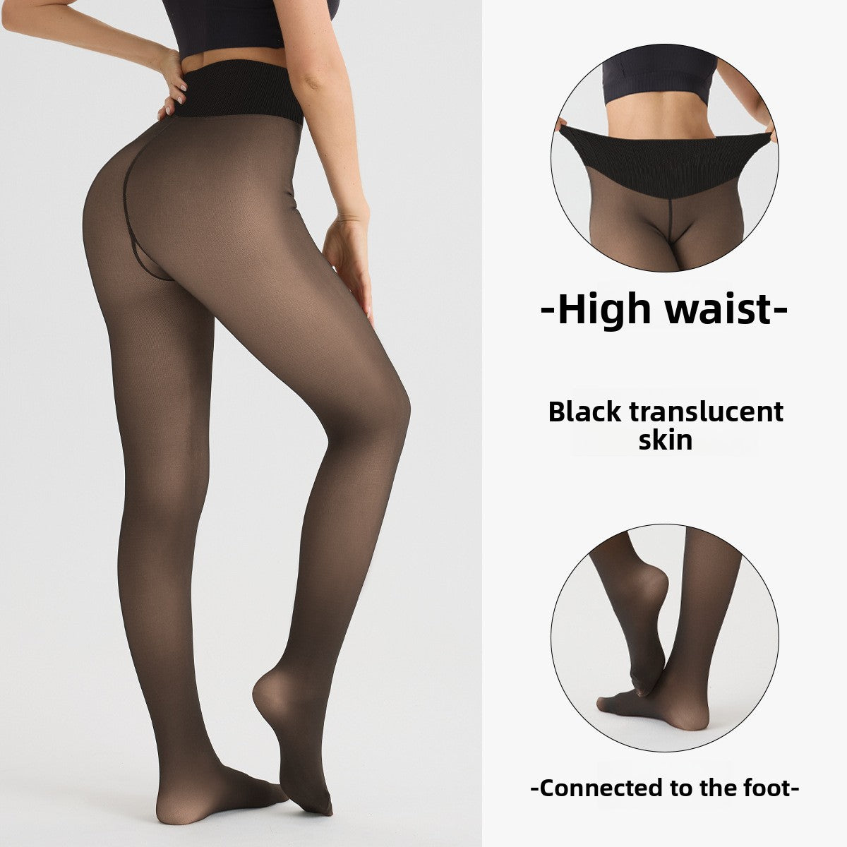 Fleece Lined High Waist Sheer Leggings