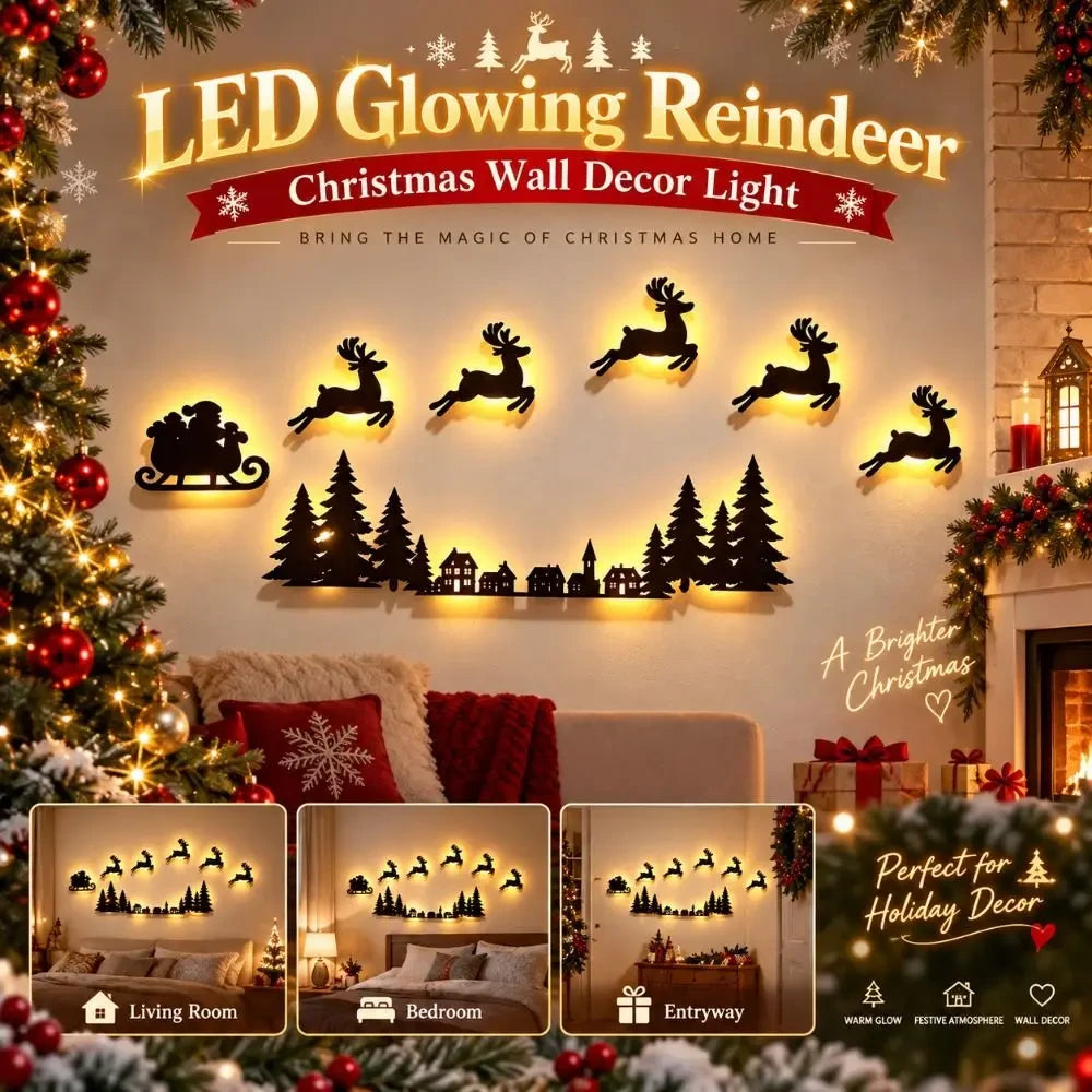 LED Glowing Reindeer Christmas Wall Decor