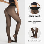 Fleece Lined High Waist Sheer Leggings